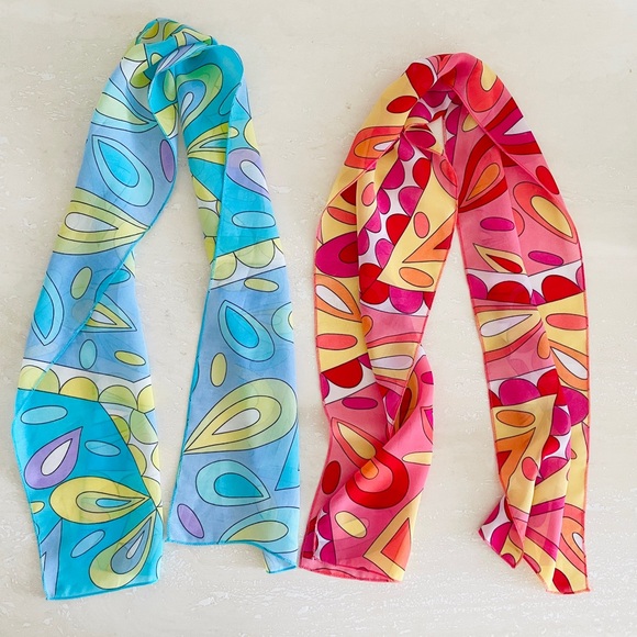 unbraded Accessories - Lot of 2 Chic Neck Head Bag Scarves Accessories 43" x 8"Lightweight Rectangle